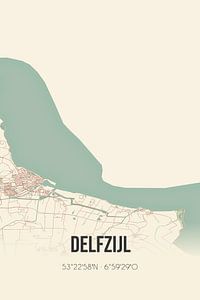 Carte ancienne de Delfzijl (Groningen) sur Rezona