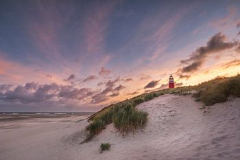 Leuchtturm von Texel bei Sonnenaufgang.