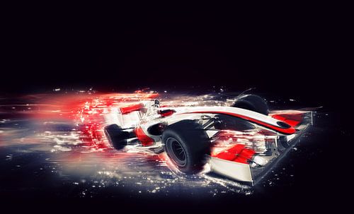 F1 formule 1 auto met speciaal snelheidseffect