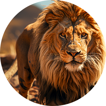 Portret van een leeuw op de savanne in Afrika van Animaflora PicsStock
