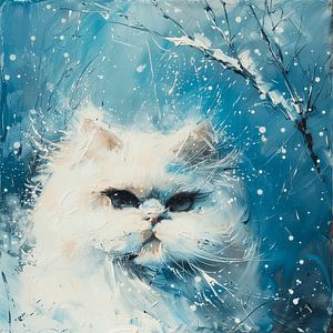 Persianerkatze im Schnee