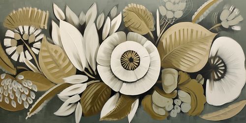 Bloemen in olijfgroen