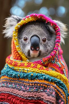 Drôle de koala avec des vêtements sur haroulita