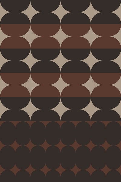 Retro kunst uit de jaren 70. Abstract geometrisch patroon nr. 3 van Dina Dankers
