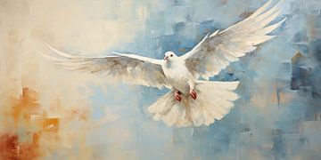 Wings of Harmony | Pigeon Flying Art sur De Mooiste Kunst