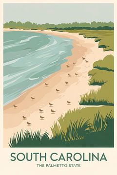 South Carolina Vintage Reisposter van Poster Art Shop