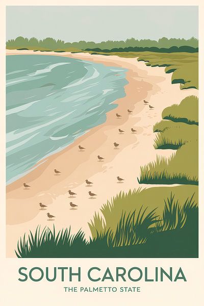 South Carolina Vintage Travel Poster von Poster Art Shop