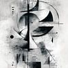 Abstract Painting - Black and White Mysterious Modern by Joriali Abstract