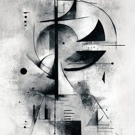 Peinture abstraite - Noir et blanc mystérieux moderne sur Joriali Art abstrait