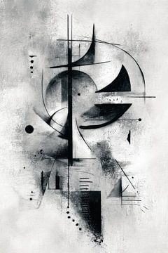 Abstrakte Malerei - Schwarz und Weiß Mysterious Modern
