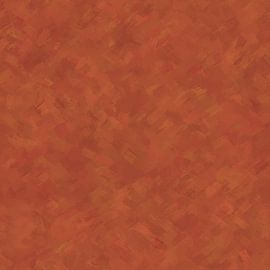 Abstrakter Maler mit warmen orangefarbenen und rostbraunen Farben. von Emiel de Lange