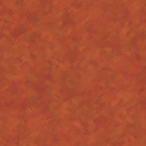 Abstract schilder met warm oranje en roest bruine kleuren.