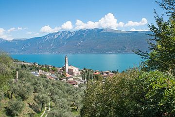 view  to lake Garda, Monte Baldo mountain, Gargnano by SusaZoom