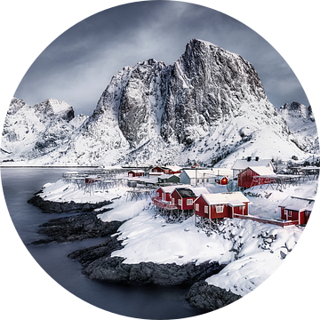 Idyllisch winterlandschap in Noorwegen van Voss Fine Art Fotografie