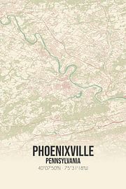 Vintage map of Phoenixville (Pennsylvania), USA. by Prints of Place