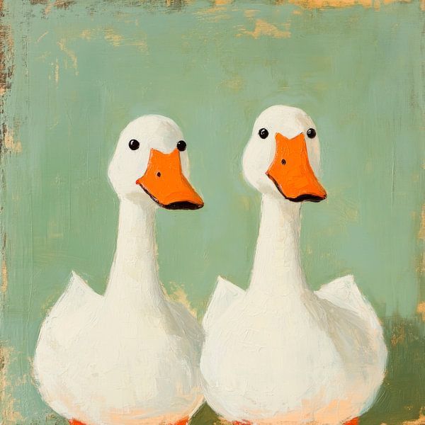 Duck couple art by Poster Art Shop