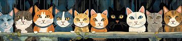 Malerei Katze | Katzen von De Mooiste Kunst