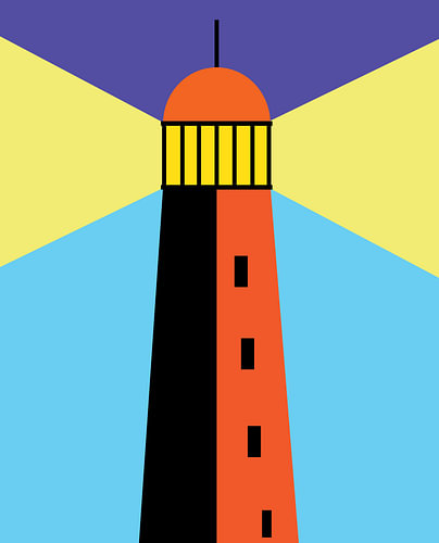 Leuchtturm-Vektorlinie
