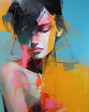 Colourful modern and abstract portrait