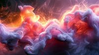 Liquid Smoke Background. Pink Magenta Purple Colour Ink Dynamic Motion Background Abstract