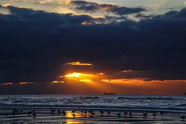 Sunset Katwijk aan Zee by Arie  van Duijn
