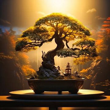 bonsai voor zonsondergang van Virgil Quinn - Decorative Arts