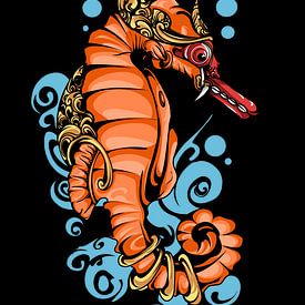 zeepaardje een combinatie van de Indonesische Balinese cultuur, van Rofis art