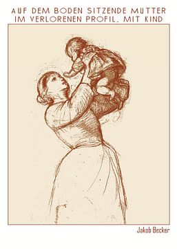 Auf dem Boden sitzende Mutter im verlorenen Profil, mit Kind by DOA Project