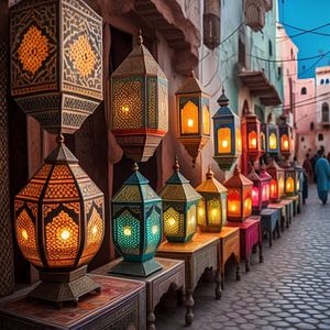 Lampes marocaines colorées sur Gert-Jan Siesling