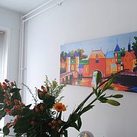 Klantfoto: Schilderij Amersfoort Koppelpoort - Amersfoorts stadsgezicht van Kunst Kriebels, op canvas