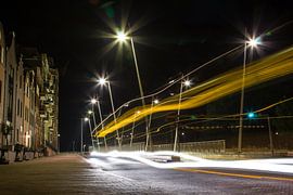 Lelystad Haven in der Nacht mit langen Verschluss von Guido van Veen