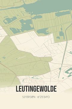 Vintage landkaart van Leutingewolde (Drenthe) van MijnStadsPoster