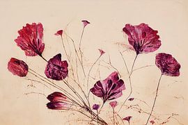 Fleurs roses sèches