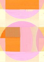 Mid Century Bauhaus Formes Rose Pêche Ivoire