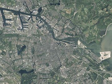 Luchtfoto van Amsterdam van Maps Are Art