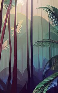 Diep in het tropisch regenwoud, mistige ochtend van Anna Marie de Klerk