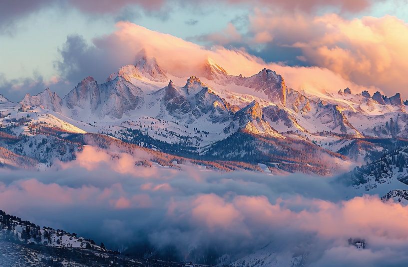 Lichtonderbreking over pieken van fernlichtsicht