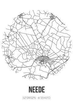 Neede (Gelderland) | Landkaart | Zwart-wit van MijnStadsPoster