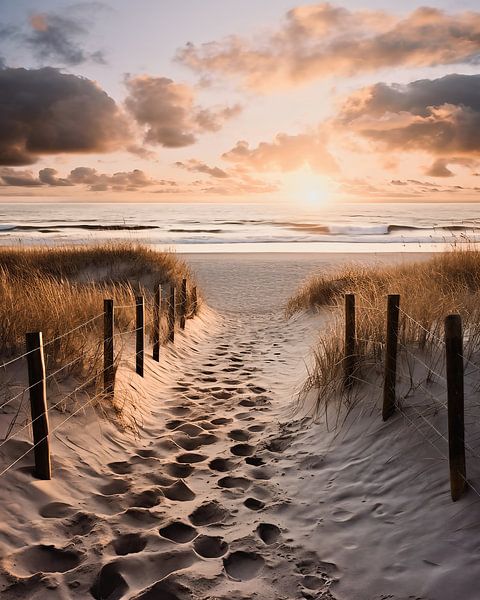 Zonsopgang aan zee van fernlichtsicht