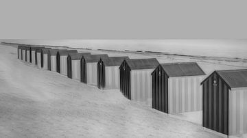 Strandhuisjes bij Hardelot in Frankrijk van Marie-Anne Stas