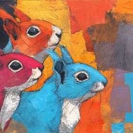 Eichhörnchen in leuchtenden Farben von ARTEO Gemälde