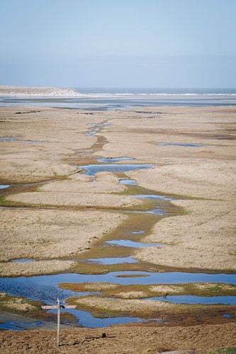 Strakblauwe lucht boven de Slufter vallei op Texel | Nederlandse landschappen in de Waddenzee