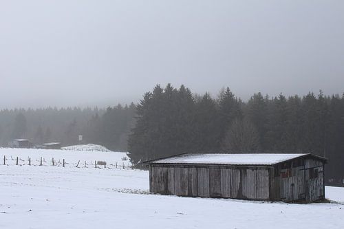 Scheune im Schnee
