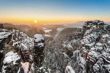 Winter dream Saxon Switzerland van Michael Valjak