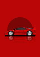 Kunst 1989 ferrari f40 Rood