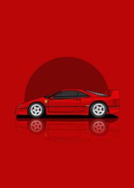 Art 1989 ferrari f40 Red by D.Crativeart