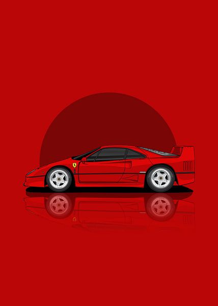 Kunst 1989 ferrari f40 Rot von D.Crativeart