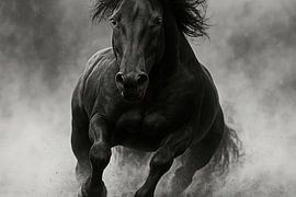 Galoppierendes Pferd mit wehender Mähne von Art & Soul Creations