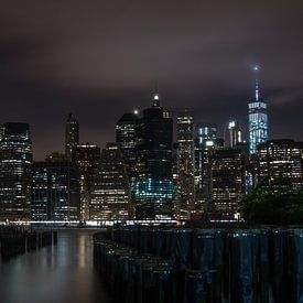 Lower Manhattan by Night von Bart van der Horst