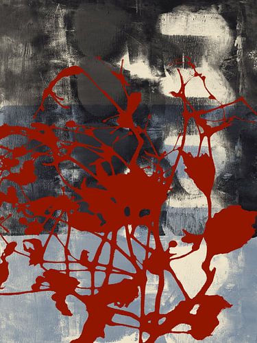 Terracotta bloemen. Kleurrijke abstracte kunst in levendige kleuren